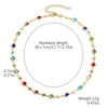 Necklace Handmade Beaded Doublelayer Artificial Crystal Red Retro Geometric Ochain Electroplated For Women