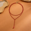 Necklace Handmade Beaded Doublelayer Artificial Crystal Red Retro Geometric Ochain Electroplated For Women