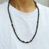 Necklace Handmade With Wooden Beads Tiger Eye Stone Alloy Glitter Stone Geometric Style Electroplated For Men