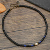 Necklace Handmade With Wooden Beads Tiger Eye Stone Alloy Glitter Stone Geometric Style Electroplated For Men