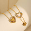 Necklace Heart Design Gold Fashion 316L Stainless Steel Electroplating