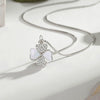 Necklace Heartshaped Fourleaf Clover S925 Silver Geometric Diamond Pendant