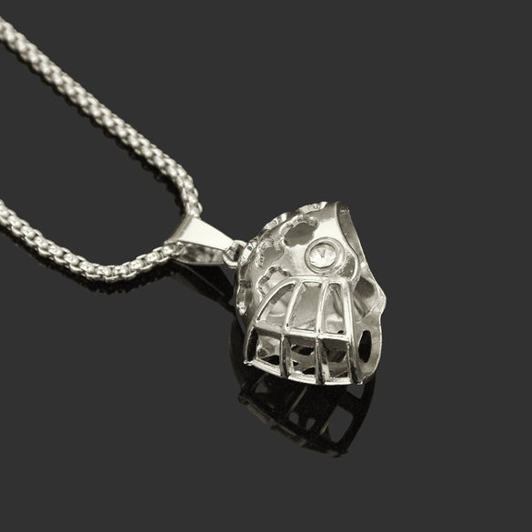 Necklace Hip Hop Style Alloy Football Helmet Pendant With Diamond And Geometric Design