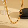 Necklace Hip Hop Trend Steel Cuban Chain 18K Gold Stainless Steel Geometric Electroplated Women's Jewelry