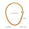 Necklace Hip Hop Trend Steel Cuban Chain 18K Gold Stainless Steel Geometric Electroplated Women's Jewelry