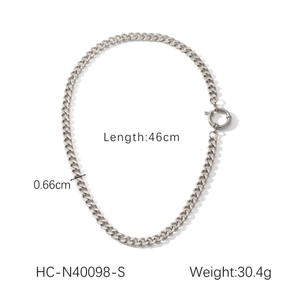 Necklace Hip Hop Trend Steel Cuban Chain 18K Gold Stainless Steel Geometric Electroplated Women's Jewelry