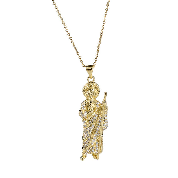 Necklace Hiphop Clavicle Chain Jewelry Titanium Steel Chain Copper Pendant Microencrusted Zircon Dripping Oil Style Unisex