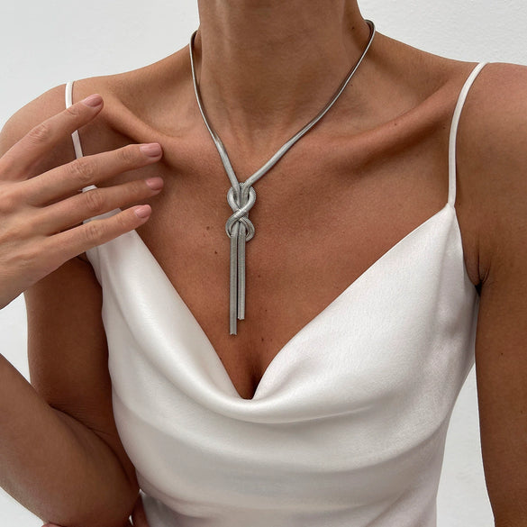 Necklace Hiphop Metallic Snake Bone Chain Geometric Pattern Electroplating Women's