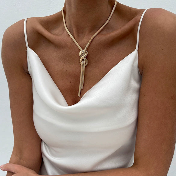 Necklace Hiphop Metallic Snake Bone Chain Geometric Pattern Electroplating Women's