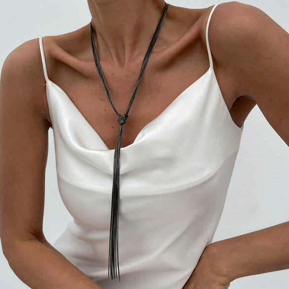 Necklace Hiphop Metallic Snake Bone Chain Geometric Pattern Electroplating Women's