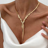 Necklace Hiphop Metallic Snake Bone Chain Geometric Pattern Electroplating Women's