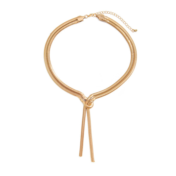 Necklace Hiphop Metallic Snake Bone Chain Geometric Pattern Electroplating Women's