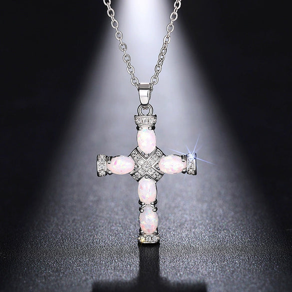 Necklace Imitation Opal Copper Geometric Sweet Cool Style With Letters Numbers Text Zirconia Oshaped Chain For Women