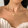 Necklace Imitation Pearl Alloy Animal Zodiac Geometric Electroplating