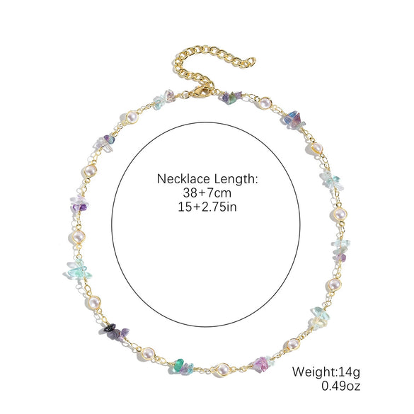 Necklace Imitation Pearl Alloy Geometric Electroplating