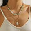 Necklace Imitation Pearl Alloy Geometric Electroplating