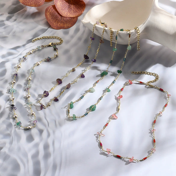 Necklace Imitation Pearl Alloy Geometric Electroplating