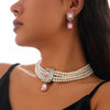 Necklace Imitation Pearl Artificial Crystal Geometric Retro Style
