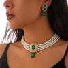Necklace Imitation Pearl Artificial Crystal Geometric Retro Style