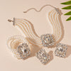 Necklace Imitation Pearl Diamondencrusted Geometric Clavicle Chain For Women