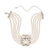 Necklace Imitation Pearl Diamondencrusted Geometric Clavicle Chain For Women