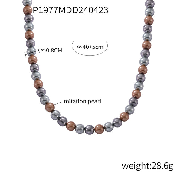 Necklace Imitation Pearl Geometric Handmade Women's Jewelry