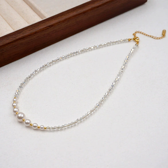 Necklace Imitation Pearl Geometric Handmade Women's