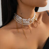 Necklace Imitation Pearl Geometric Metal Tassel Vintage For Women