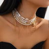 Necklace Imitation Pearl Geometric Metal Tassel Vintage For Women