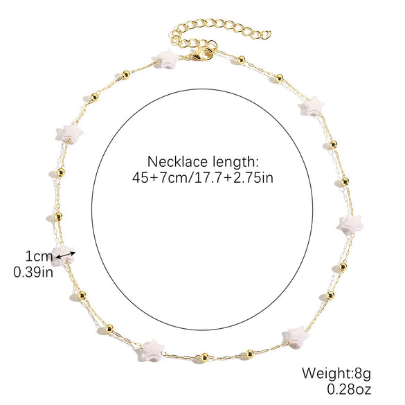 Necklace Imitation Pearl Geometric Simple Electroplating Women's