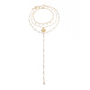 Necklace Imitation Pearl Metal Geometric Sunflower Pendant Electroplating Women's