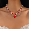 Necklace Imitation Pearl Mixed Gemstone Inlay Electroplating Geometric Animal Zodiac Style