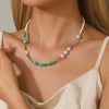 Necklace Imitation Pearl Rice Beads Imperial Stone Geometric Handmade