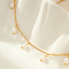 Necklace Imitation Pearl Tassel Stainless Steel Geometric Electroplated