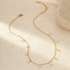 Necklace Imitation Pearl Tassel Stainless Steel Geometric Electroplated