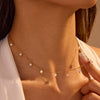 Necklace Imitation Pearl Tassel Stainless Steel Geometric Electroplated