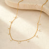 Necklace Imitation Pearl Tassel Stainless Steel Geometric Electroplated