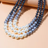 Necklace Imitation Pearl Ushaped Geometric British Retro Pearlescent Treatment Snake Bone Chain Women's