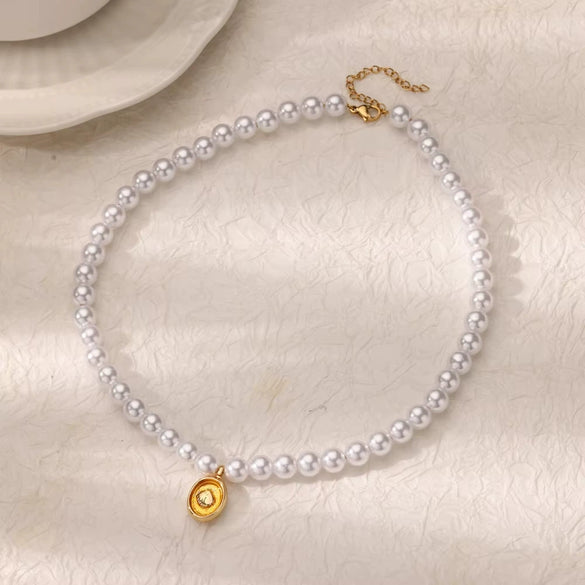 Necklace Imitation Pearls Alloy Geometric Baroque Electroplating