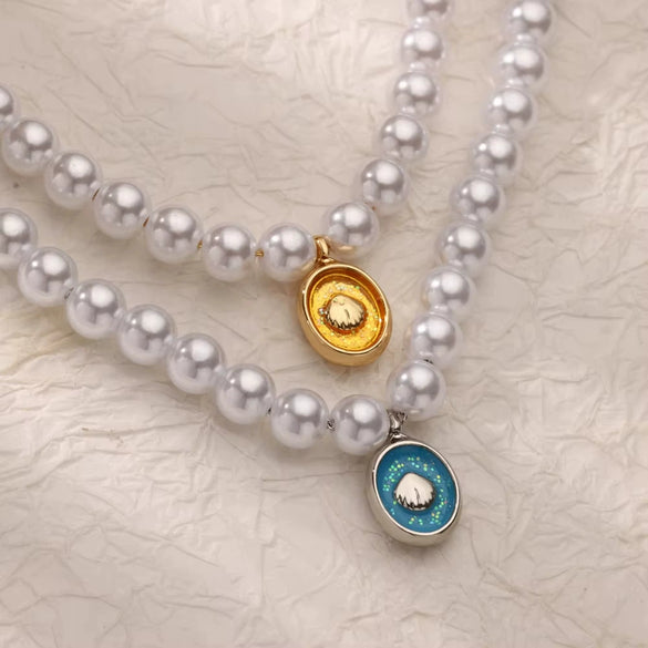 Necklace Imitation Pearls Alloy Geometric Baroque Electroplating