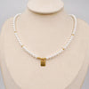 Necklace Imitation Pearls Geometric Vintage Handmade Cross Chain