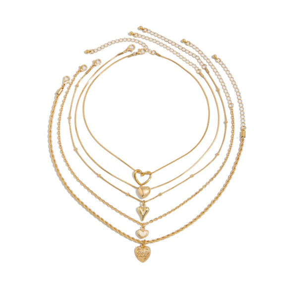 Necklace Iron Chain Alloy Heart Shape Geometric Electroplating For Women