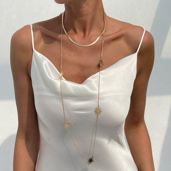 Necklace Iron Copperclad Iron Sheet Snake Bone Chain Hip Hop Punk Style Geometric Electroplated For Women