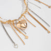Necklace Iron Plastic Heart Drop Shape Electroplating Sweet Cool Style
