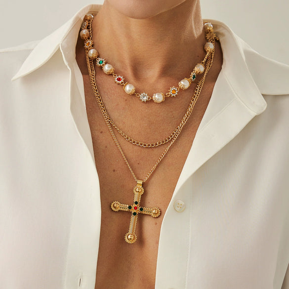 Necklace Iron Zinc Alloy Alloy Heart Geometric Shaped Set With Diamonds Clavicle Chain For Women