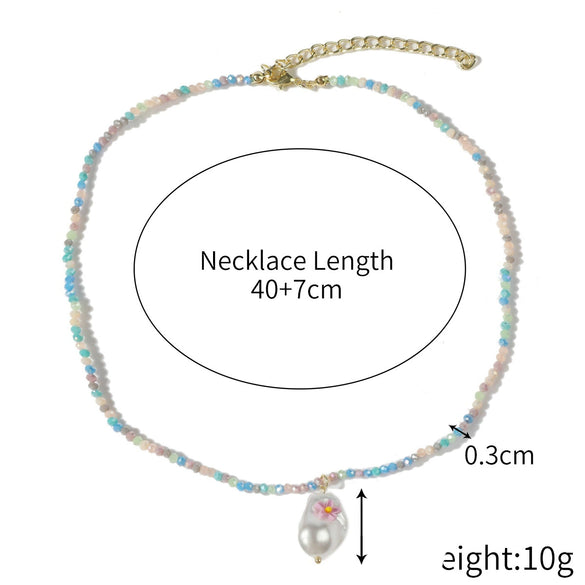 Necklace Jewelry Artificial Crystal Pendant Stainless Steel Snake Bone Chain Geometric Handmade