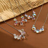 Necklace Jewelry Artificial Crystal Pendant Stainless Steel Snake Bone Chain Geometric Handmade