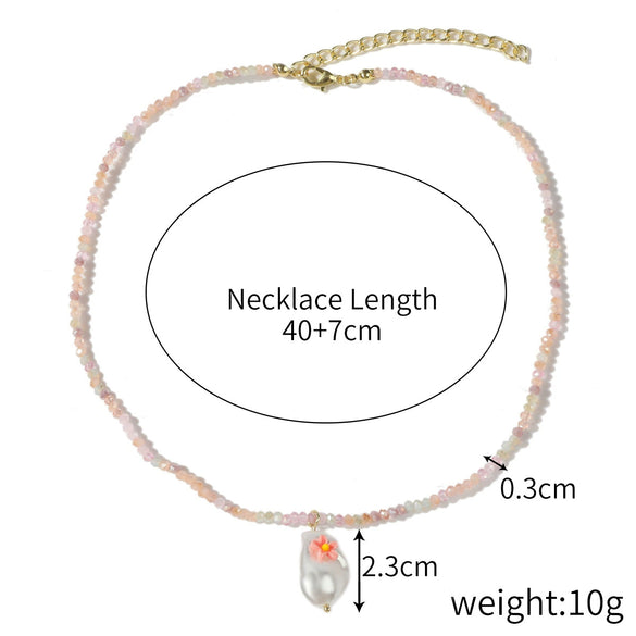 Necklace Jewelry Artificial Crystal Pendant Stainless Steel Snake Bone Chain Geometric Handmade