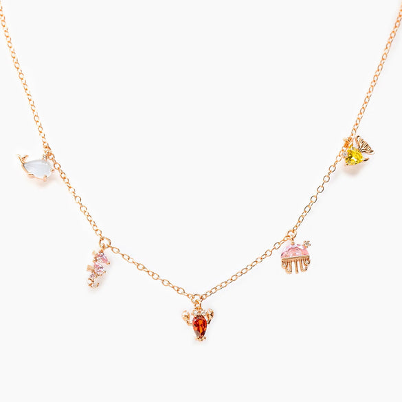 Necklace Jewelry Colorful Zircon Marine Animal Cross Chain Style