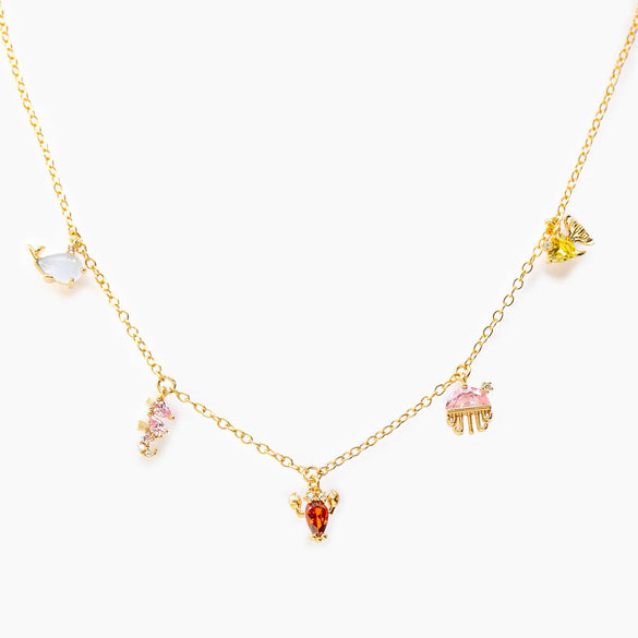 Necklace Jewelry Colorful Zircon Marine Animal Cross Chain Style